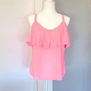 NWT ruffle cold shoulder tank top